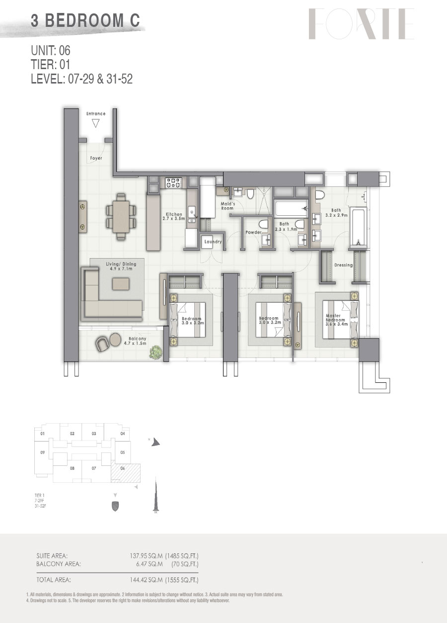 Floor Plans - Forte Towers Dubai Opera District Downtown By Emaar