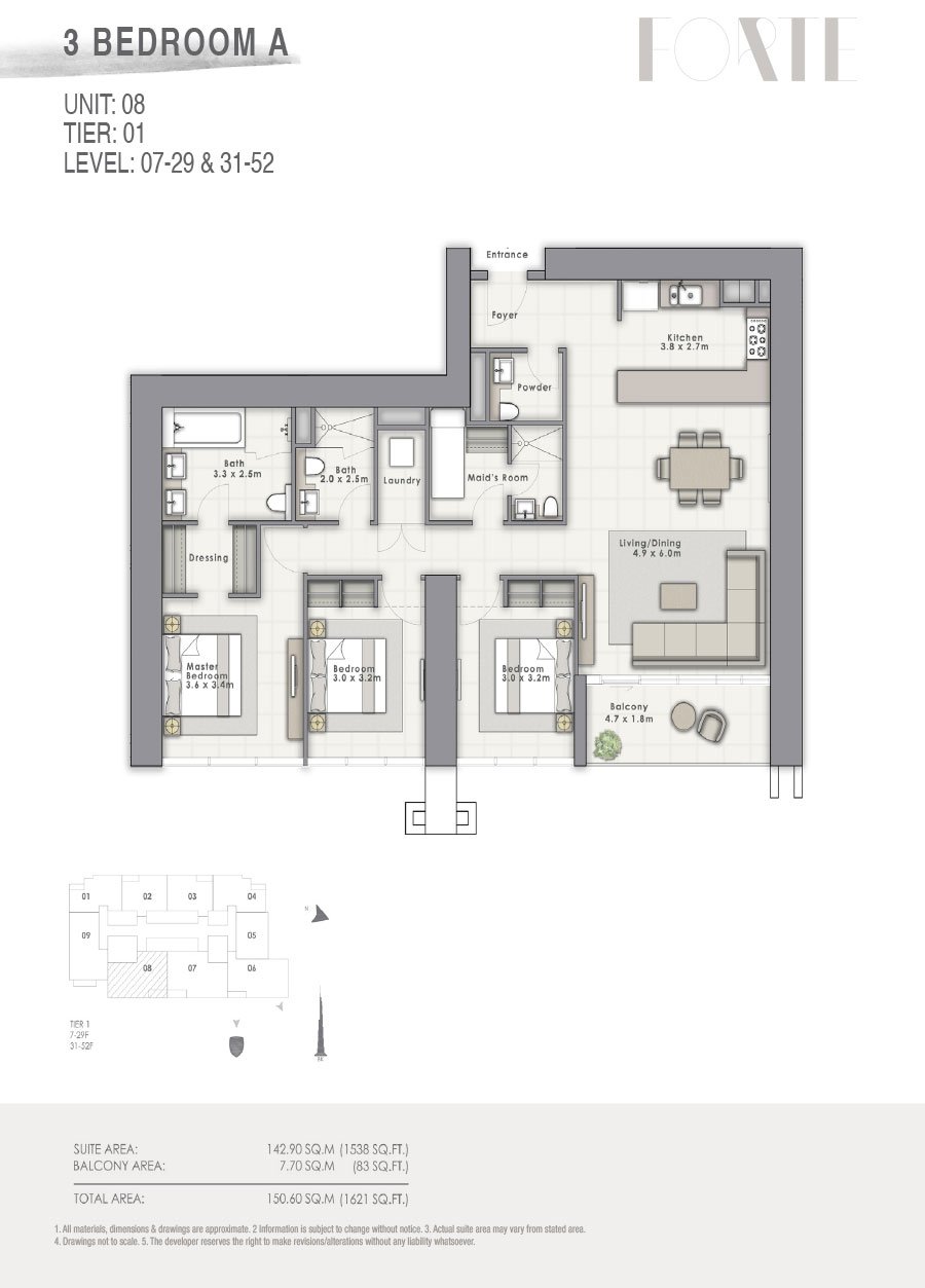 Floor Plans - Forte Towers Dubai Opera District Downtown By Emaar