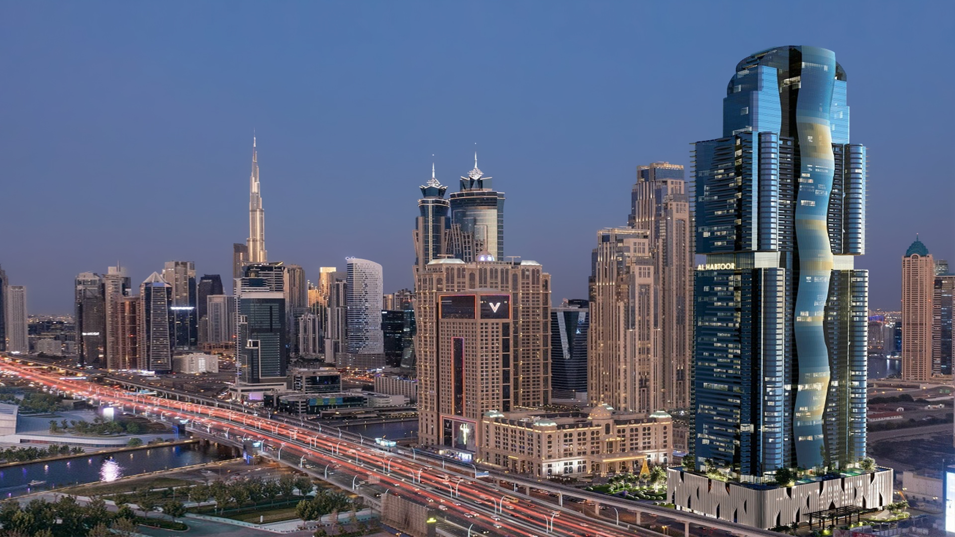 Al Habtoor Tower at Sheik Zayed Road, Dubai.