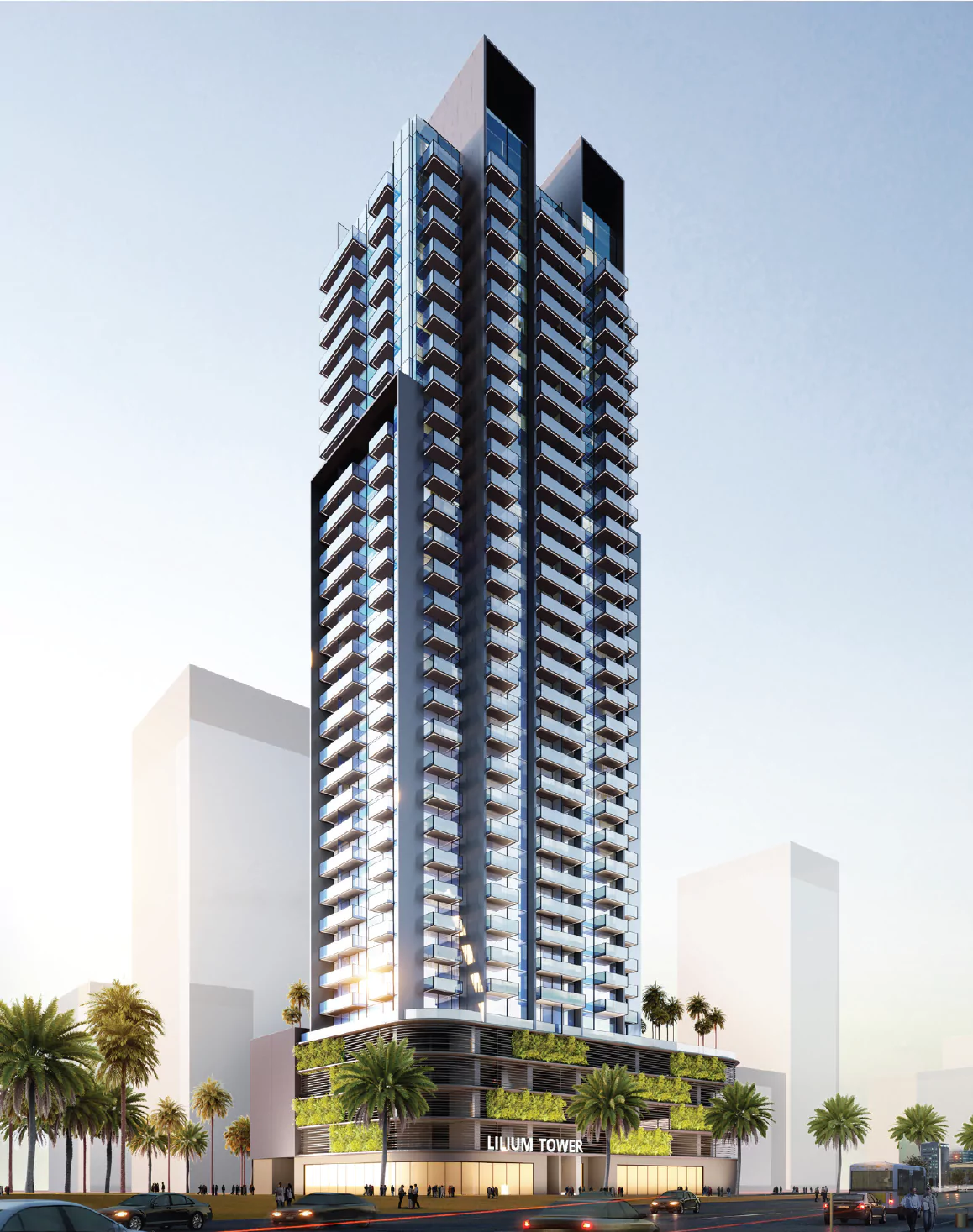 Lilium Tower Apartments for Sale in Jumeirah Village Triangle, Dubai.