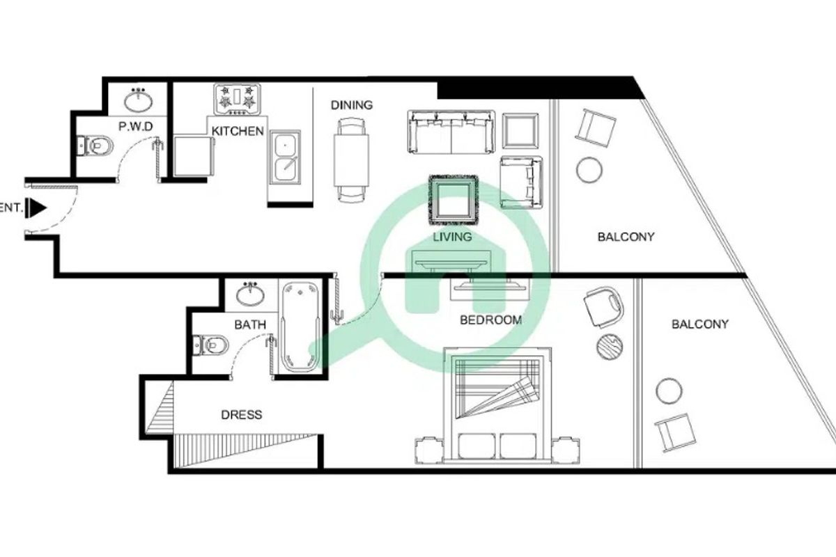 HIGH FLOOR | CANAL VIEW | 2 BALCONIES | FURNISHED-27